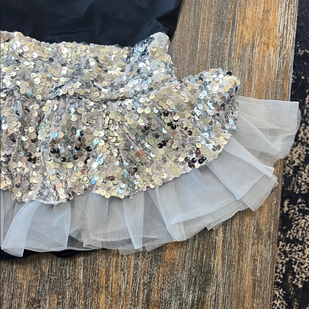 Weissman Black and Silver Sequin Dance Costume Set